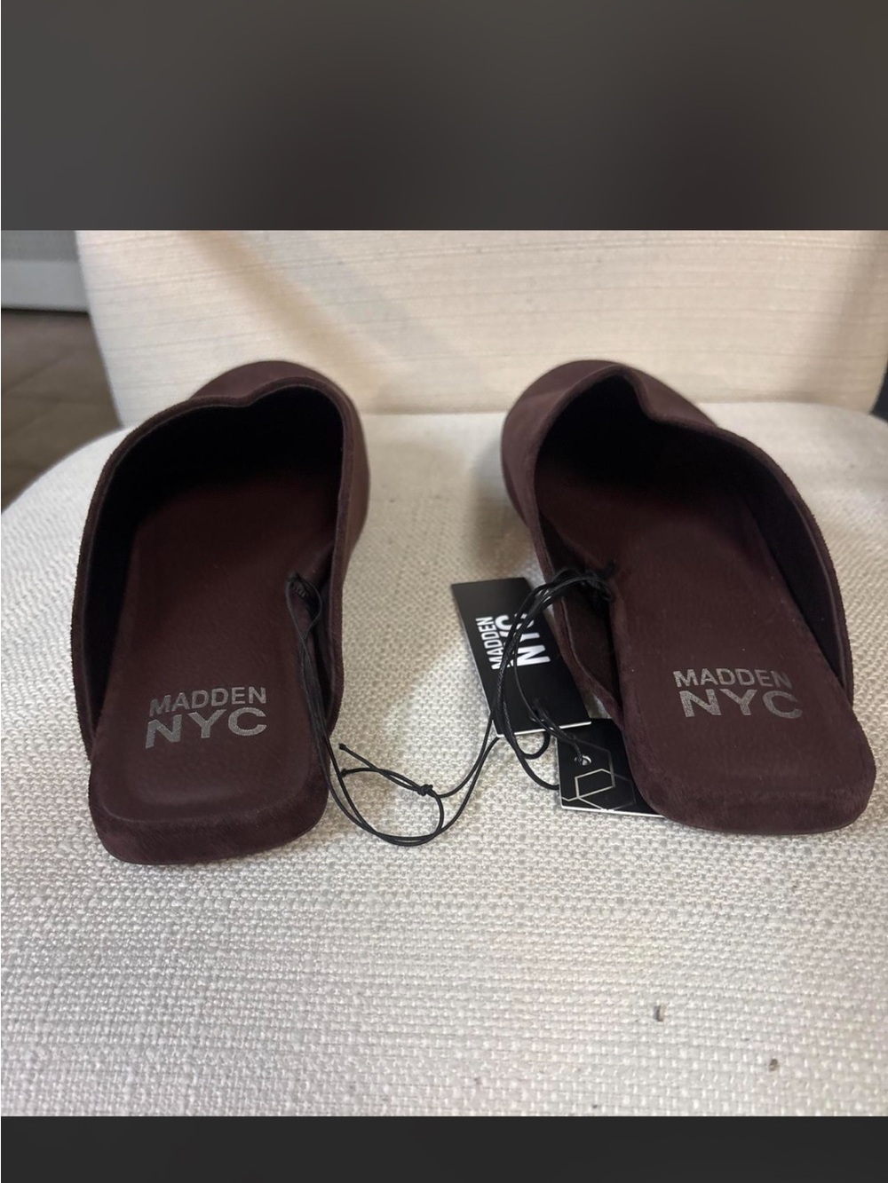 Madden NYC Women’s Dark Brown Suede Slip-On Mules - Picture 4 of 6